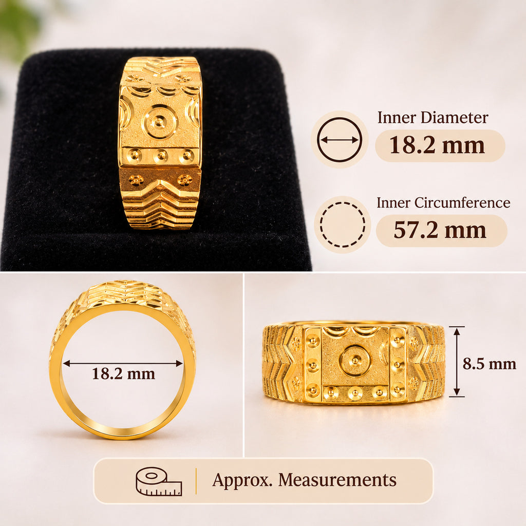 Men's Gold-Toned Geometric Designer Ring