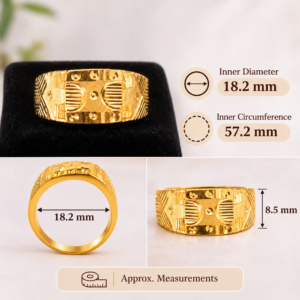 Men's Gold-Toned Geometric Designer Ring