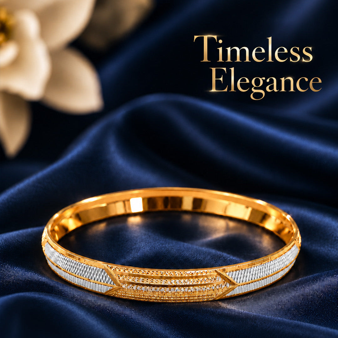 Two-Tone Crystal Designer Kada