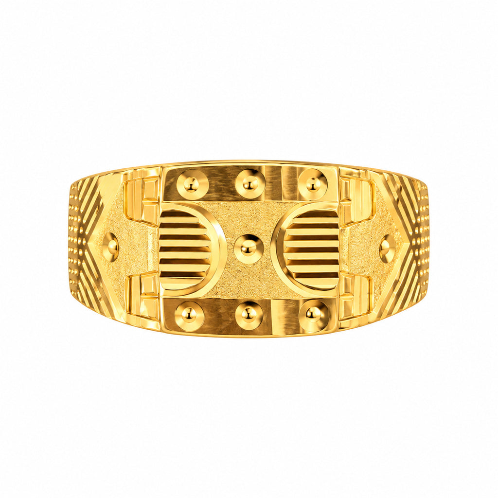Men's Gold-Toned Geometric Designer Ring
