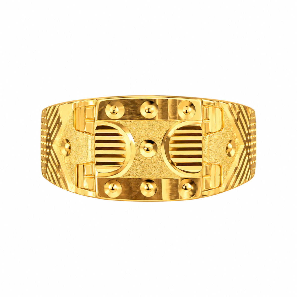 Men's Gold-Toned Geometric Designer Ring