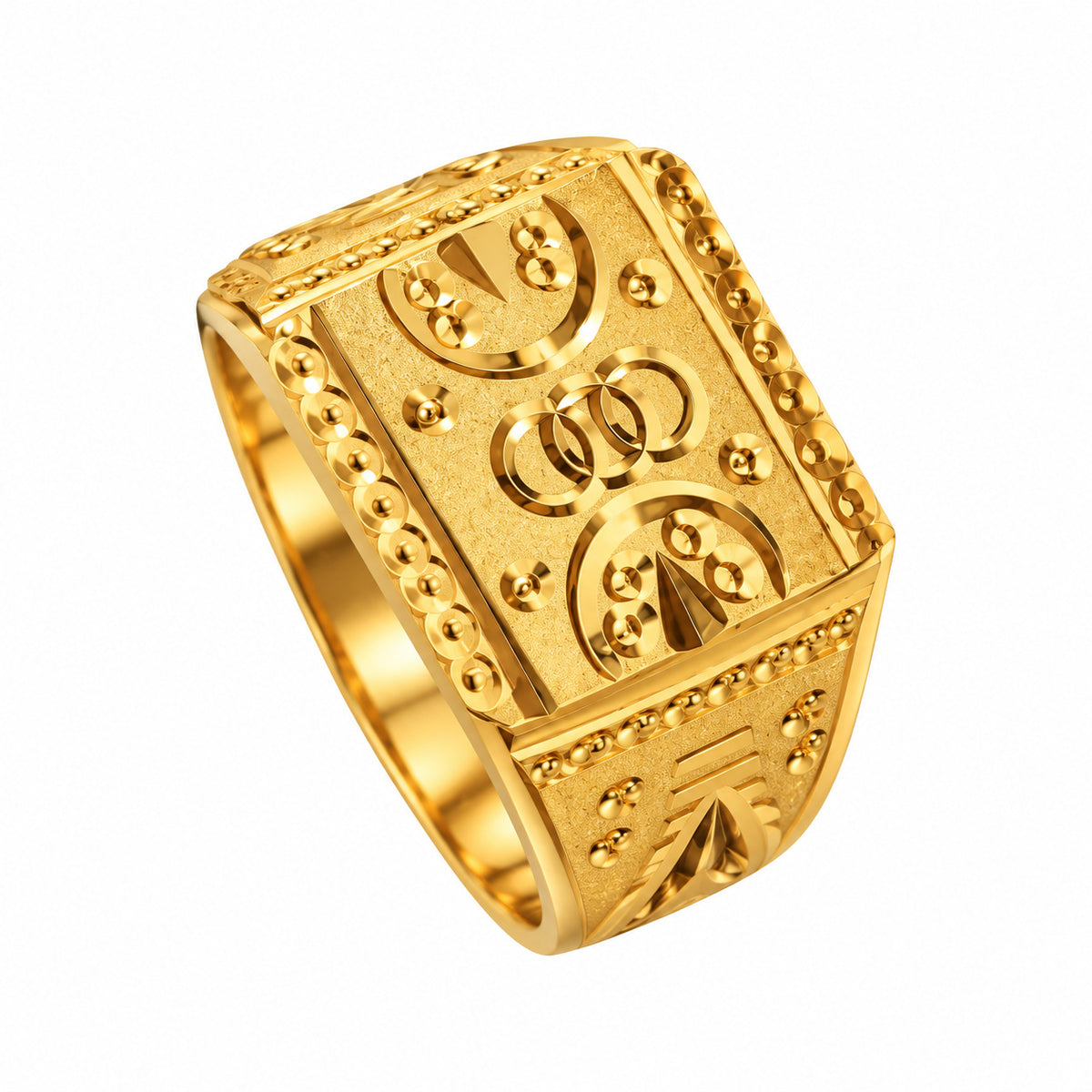 Men's Gold-Toned Geometric Designer Ring
