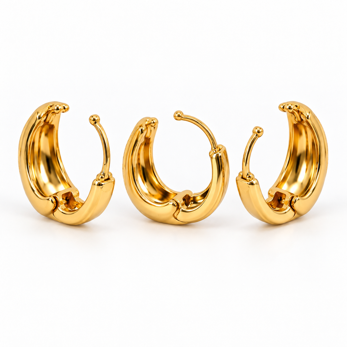 Gold Starburst Huggie Hoop Earrings