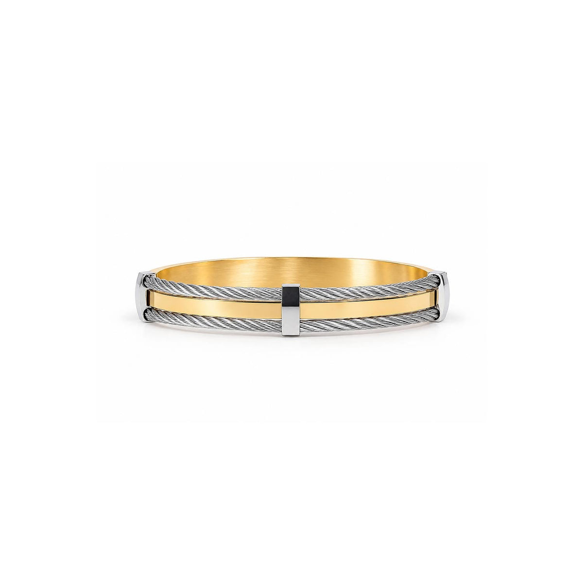 Two-Tone Cable Cuff Bracelet