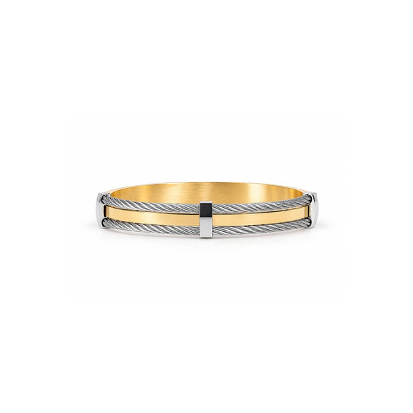 Two-Tone Cable Cuff Bracelet