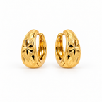 Gold Starburst Huggie Hoop Earrings