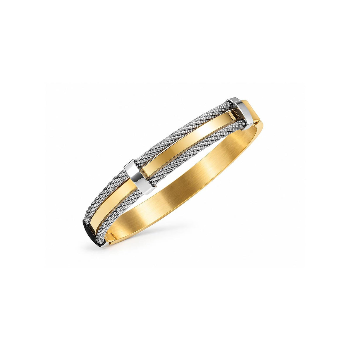Two-Tone Cable Cuff Bracelet