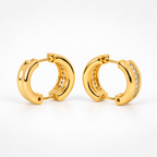 Gold Crystal Huggie Hoop Earrings