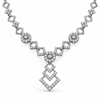 Silver Stone Necklace & Earrings Set