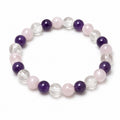 Rose quartz and amethyst bracelet for men and women