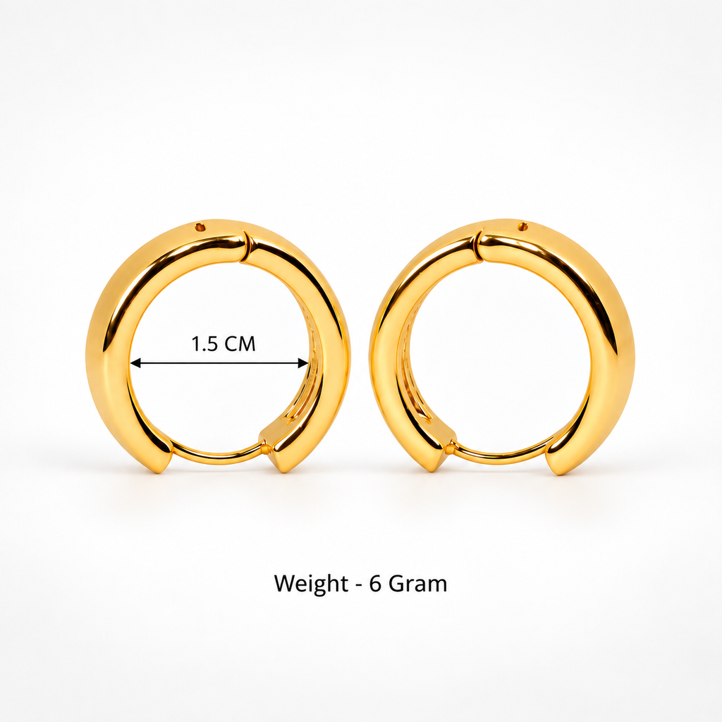 Gold Crystal Huggie Hoop Earrings
