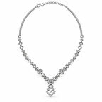 Silver Stone Necklace & Earrings Set