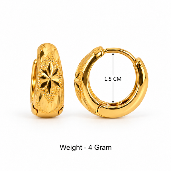 Gold Starburst Huggie Hoop Earrings