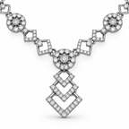 Silver Stone Necklace & Earrings Set