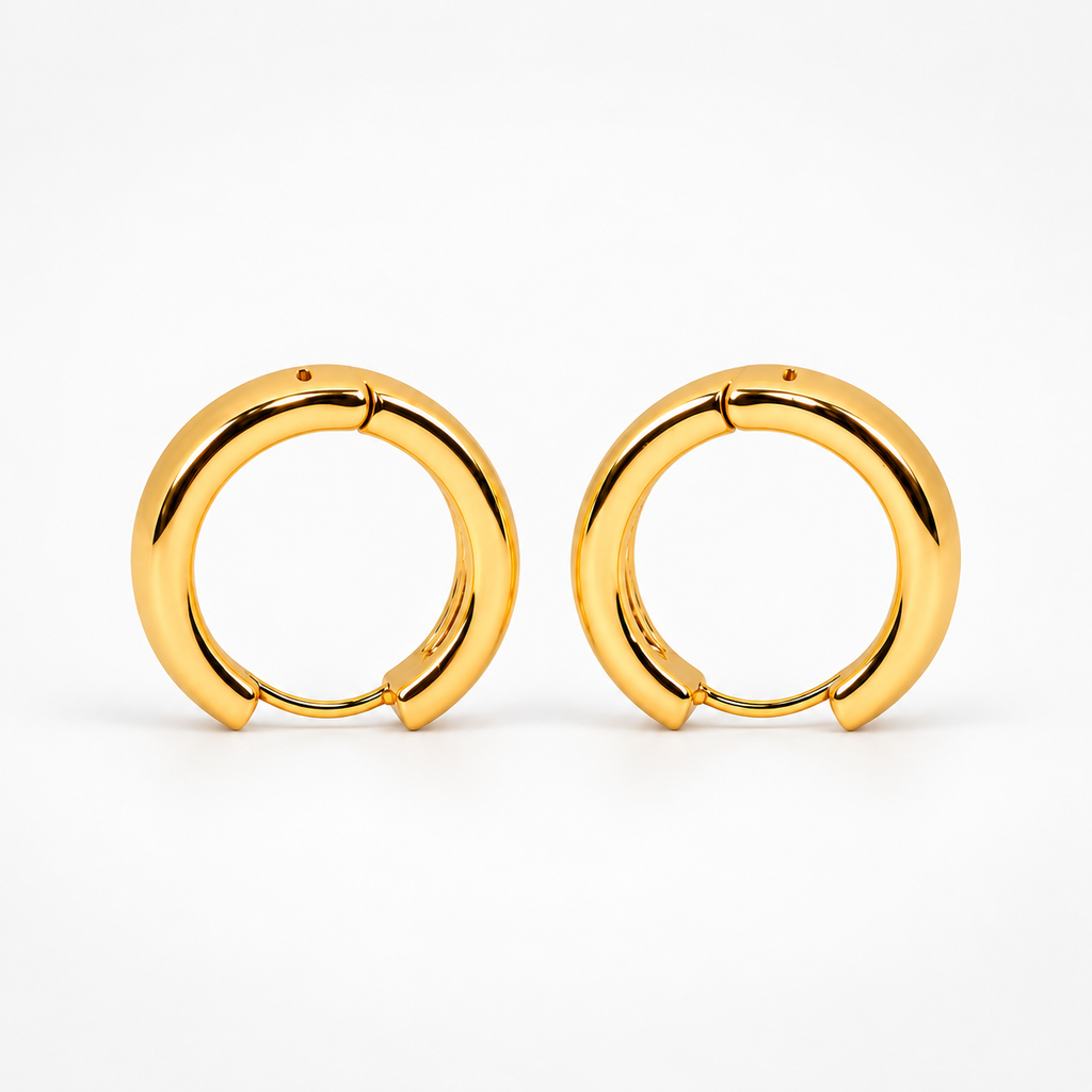 Gold Crystal Huggie Hoop Earrings