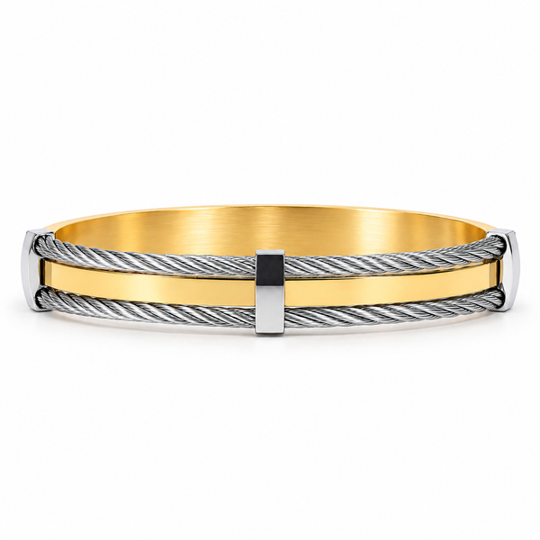 Two-Tone Cable Cuff Bracelet