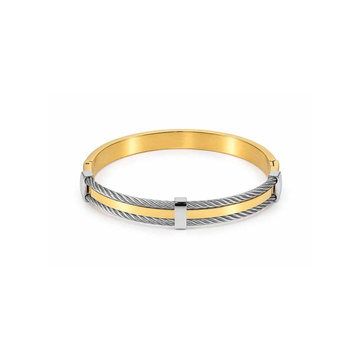 Two-Tone Cable Cuff Bracelet