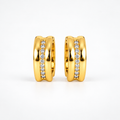 Gold Crystal Huggie Hoop Earrings