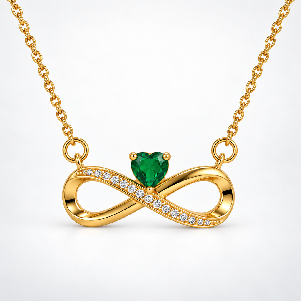 Gold Infinity Heart Pendant Necklace