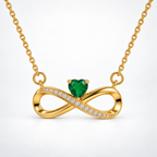 Gold Infinity Heart Pendant Necklace