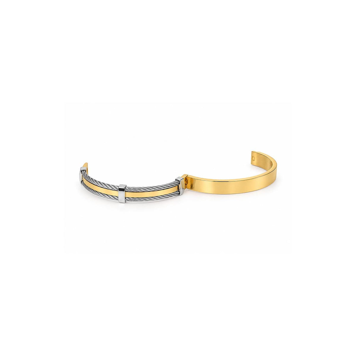 Two-Tone Cable Cuff Bracelet