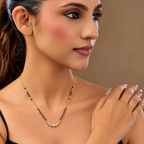 Gold-Toned Black Beaded Mangalsutra