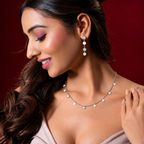 Luna Sparkle Silver-Tone Disc & Crystal Station Necklace