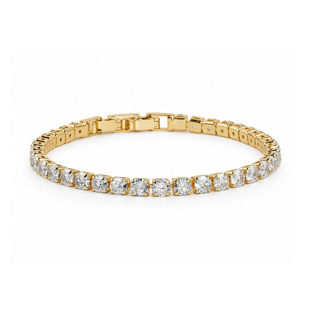 Gold Plated Cubic Zirconia Tennis Bracelet for Women