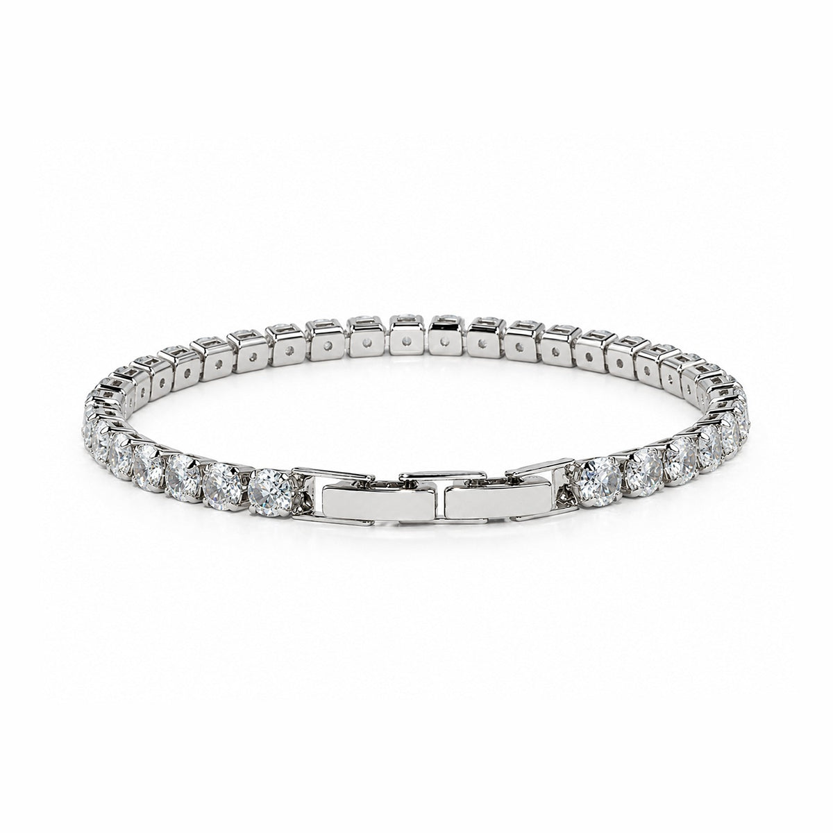 Silver Cubic Zirconia Tennis Bracelet for Women
