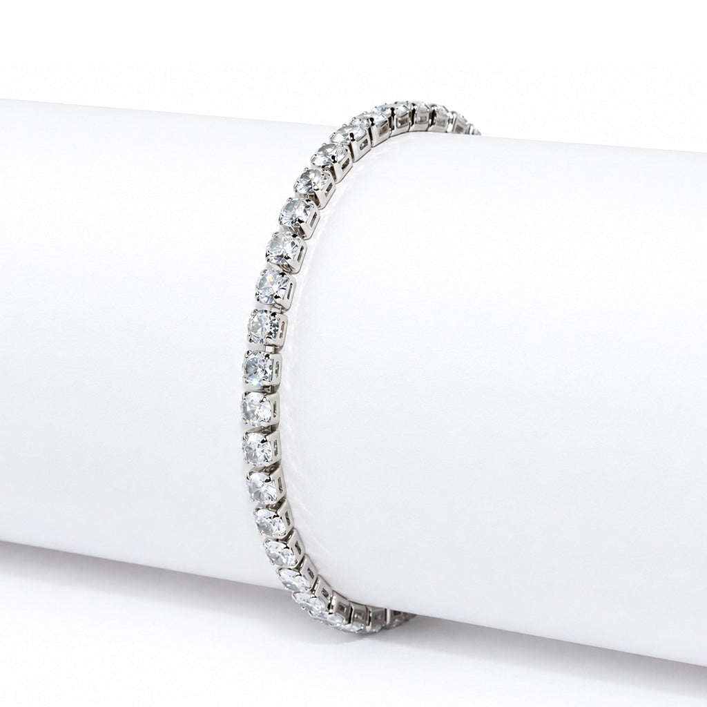Silver Cubic Zirconia Tennis Bracelet for Women