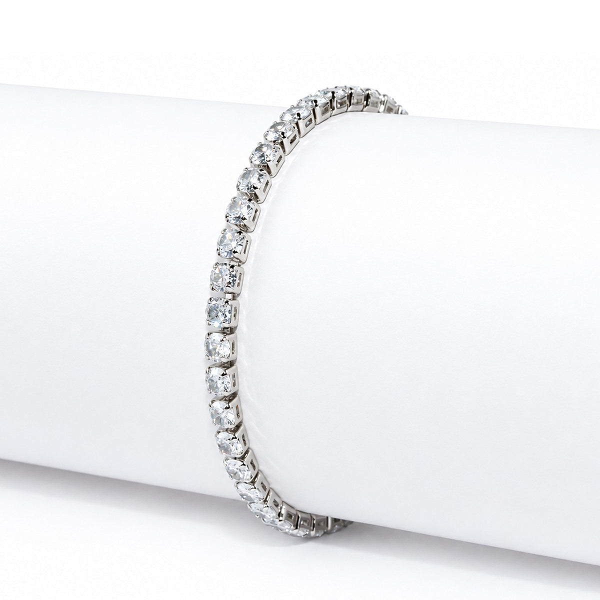 Silver Cubic Zirconia Tennis Bracelet for Women
