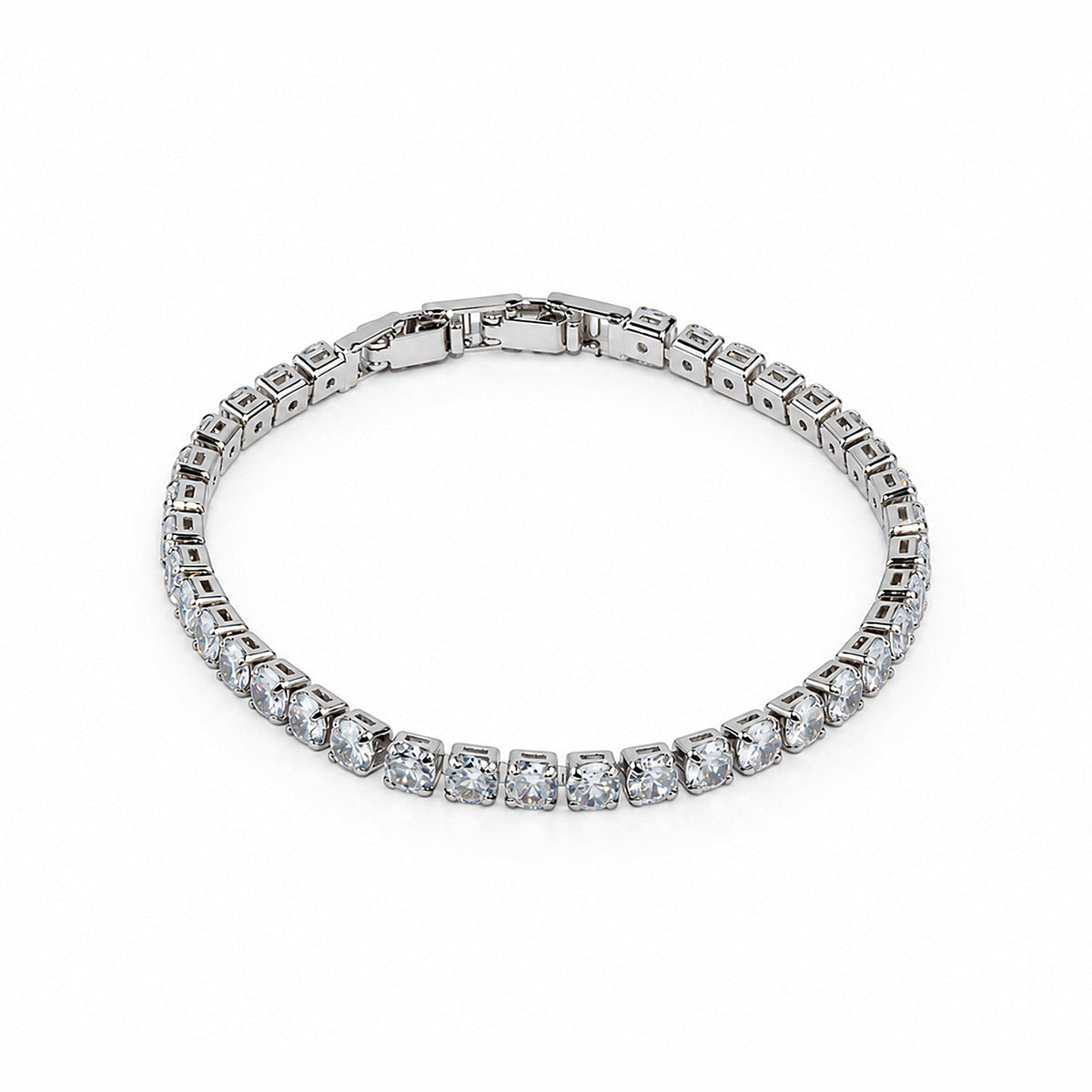 Silver Cubic Zirconia Tennis Bracelet for Women