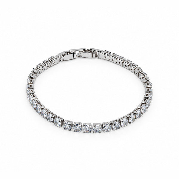 Silver Cubic Zirconia Tennis Bracelet for Women