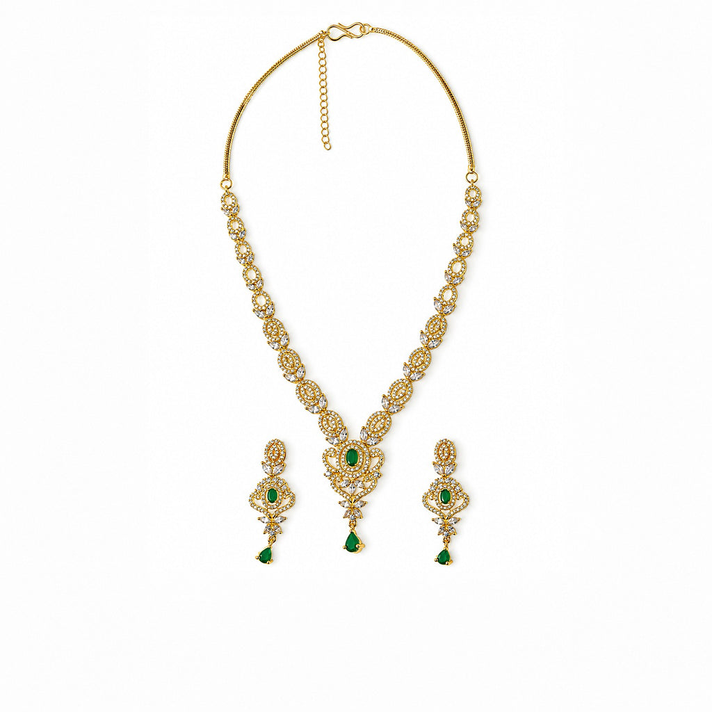Green Stone Gold Necklace