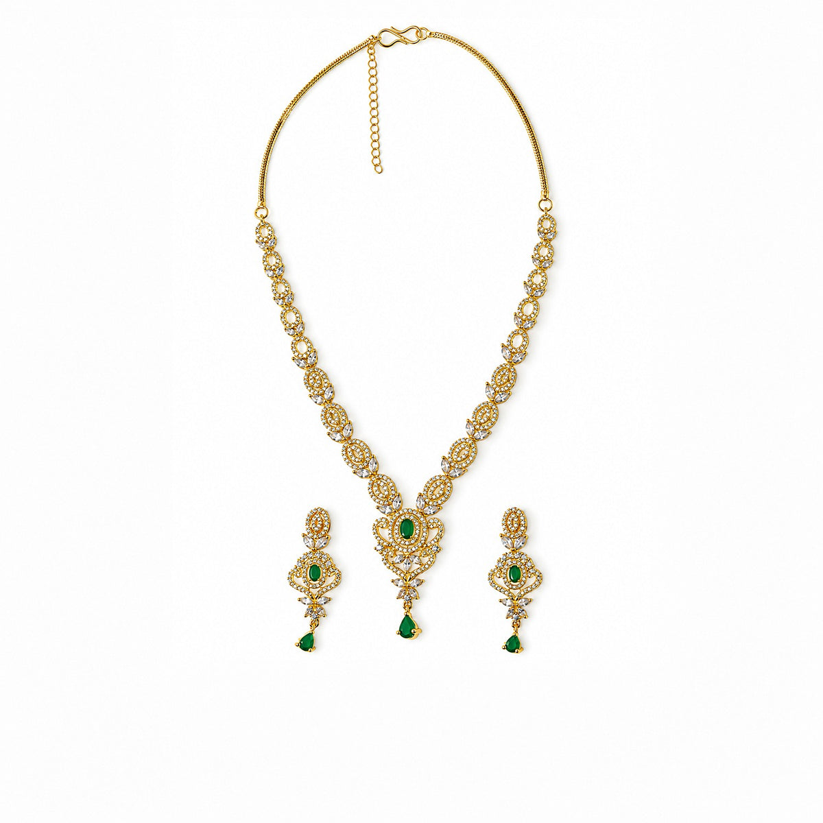 Green Stone Gold Necklace