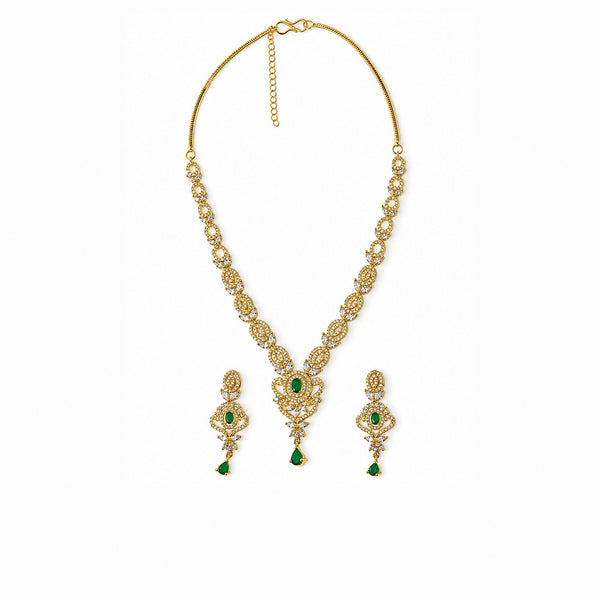 Green Stone Gold Necklace