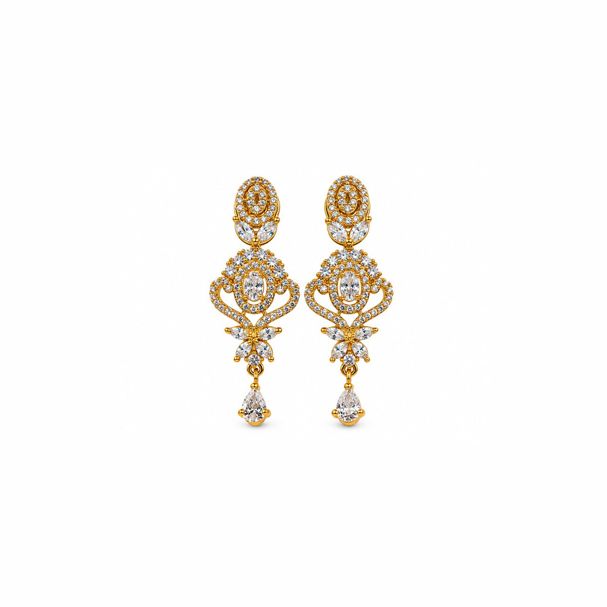 Gold Plated American Diamond Necklace Set
