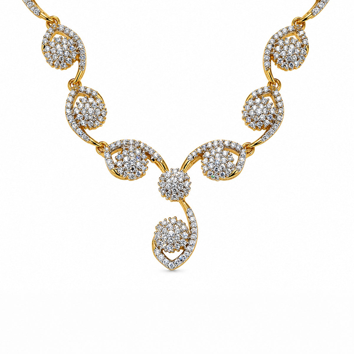 Gold Plated American Diamond Necklace Set