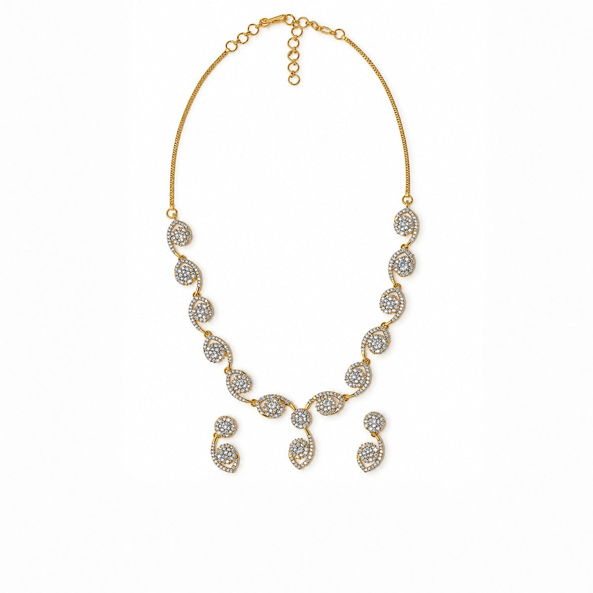 Gold Plated American Diamond Necklace Set