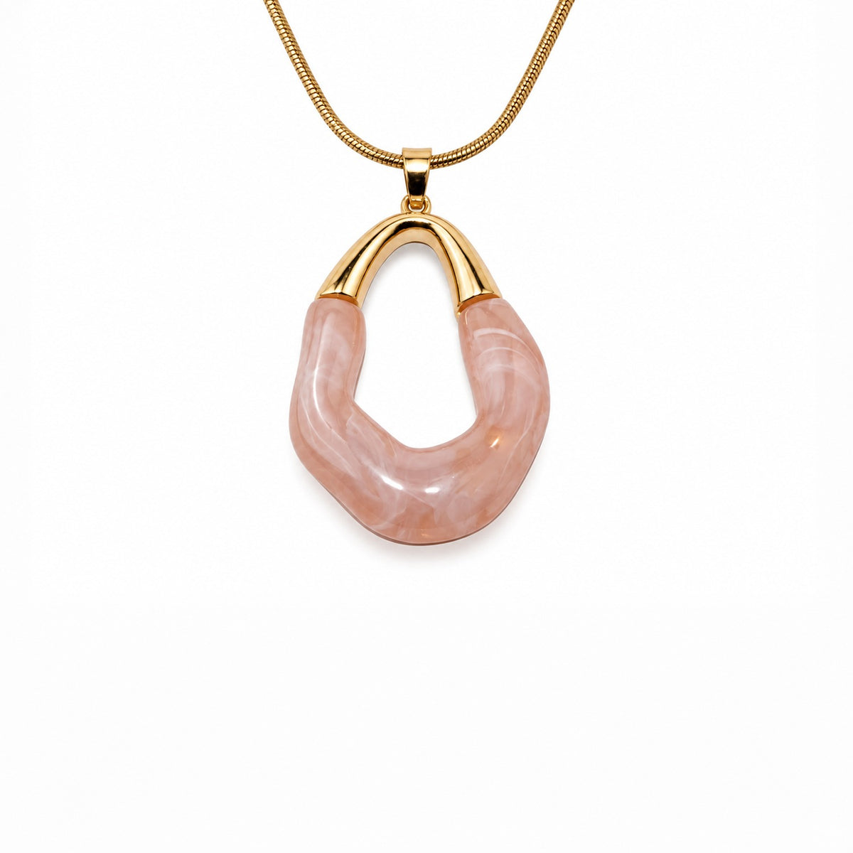 Gold Plated Horseshoe Pendant Necklace Set