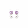 Pink Crystal Pearl Stud Earrings