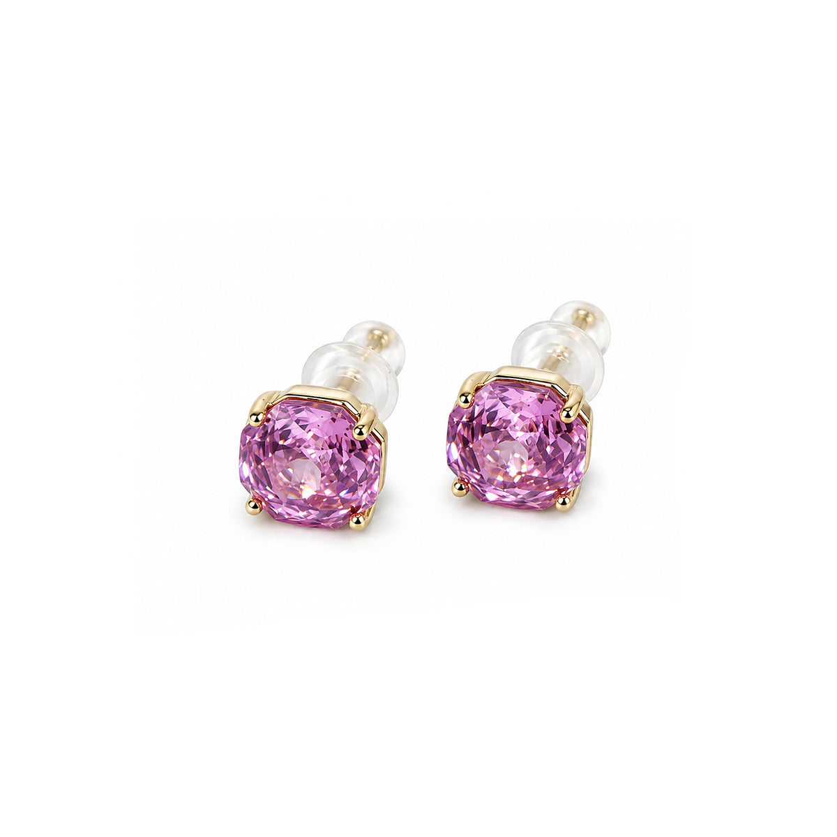 Pink Crystal Stud Earrings for Women