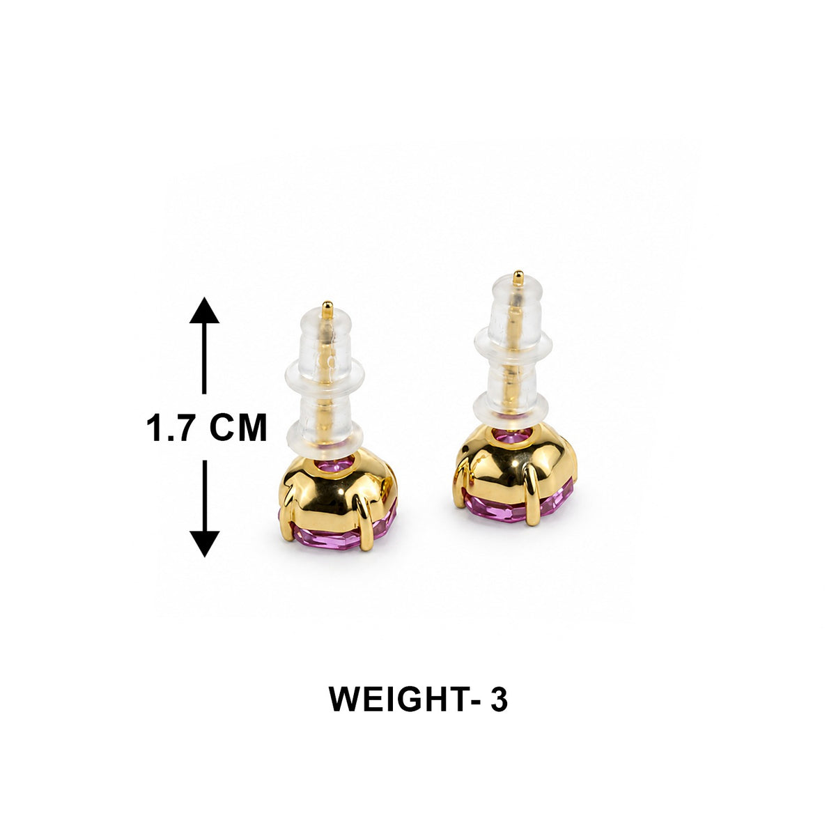 Pink Crystal Stud Earrings for Women