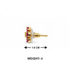 Ruby Red Flower Stud Earrings for Women