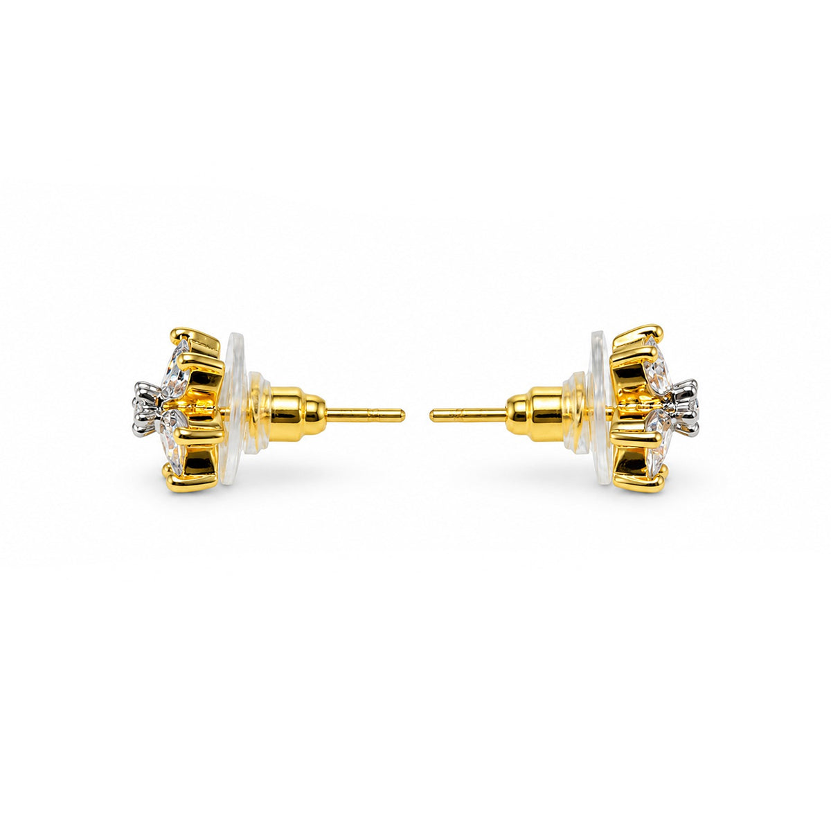 Crystal Flower Stud Earrings for Women