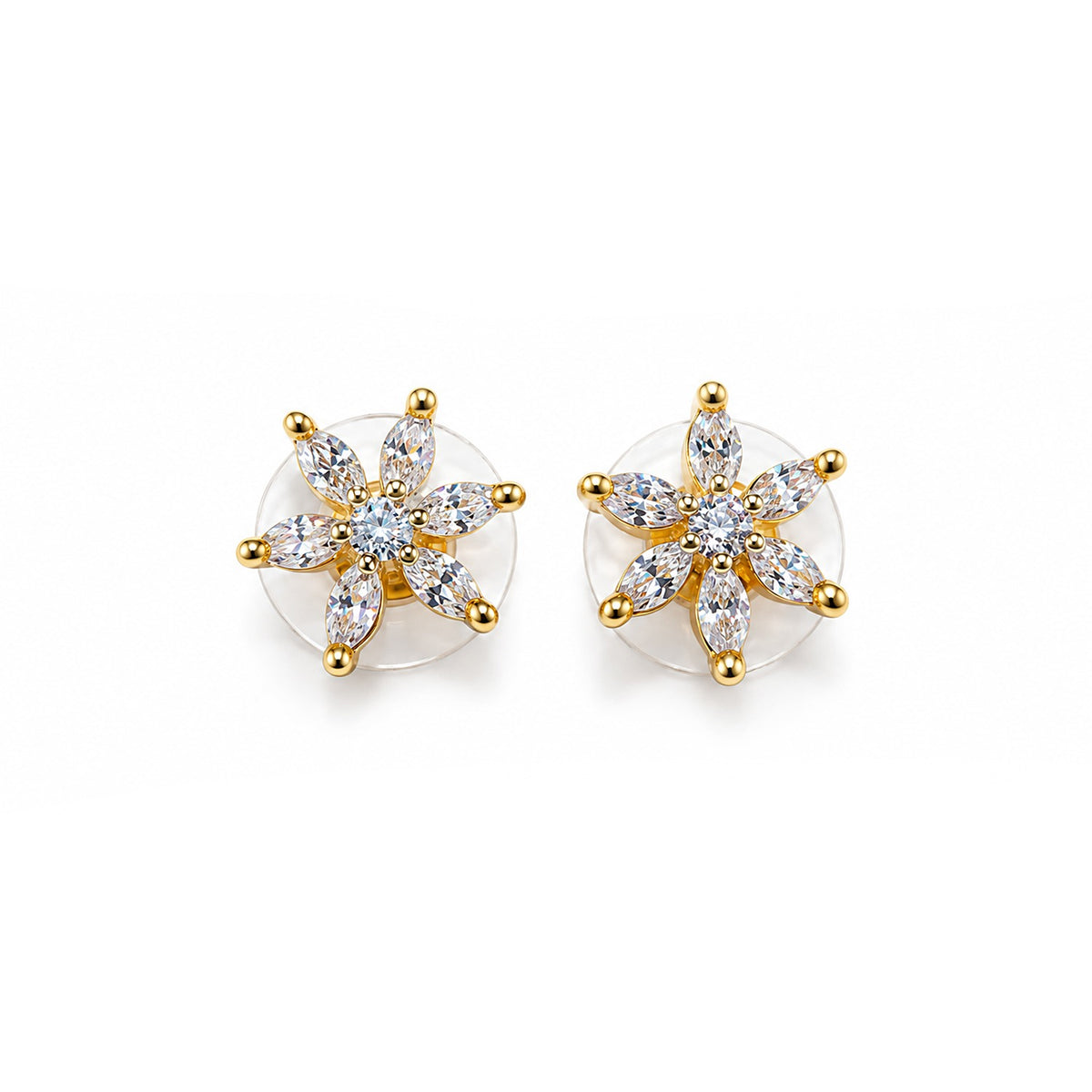 Crystal Flower Stud Earrings for Women