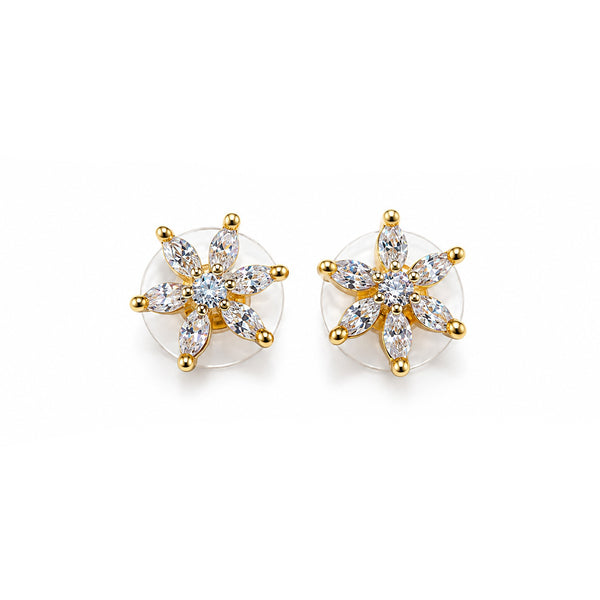 Crystal Flower Stud Earrings for Women
