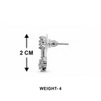 Silver-Tone Crystal Stud Earrings for Women