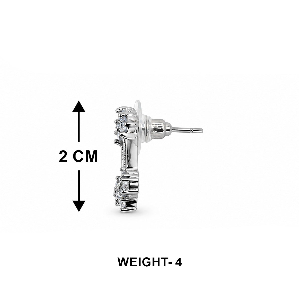Silver-Tone Crystal Stud Earrings for Women