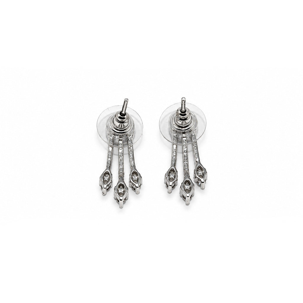 Silver-Tone Crystal Stud Earrings for Women